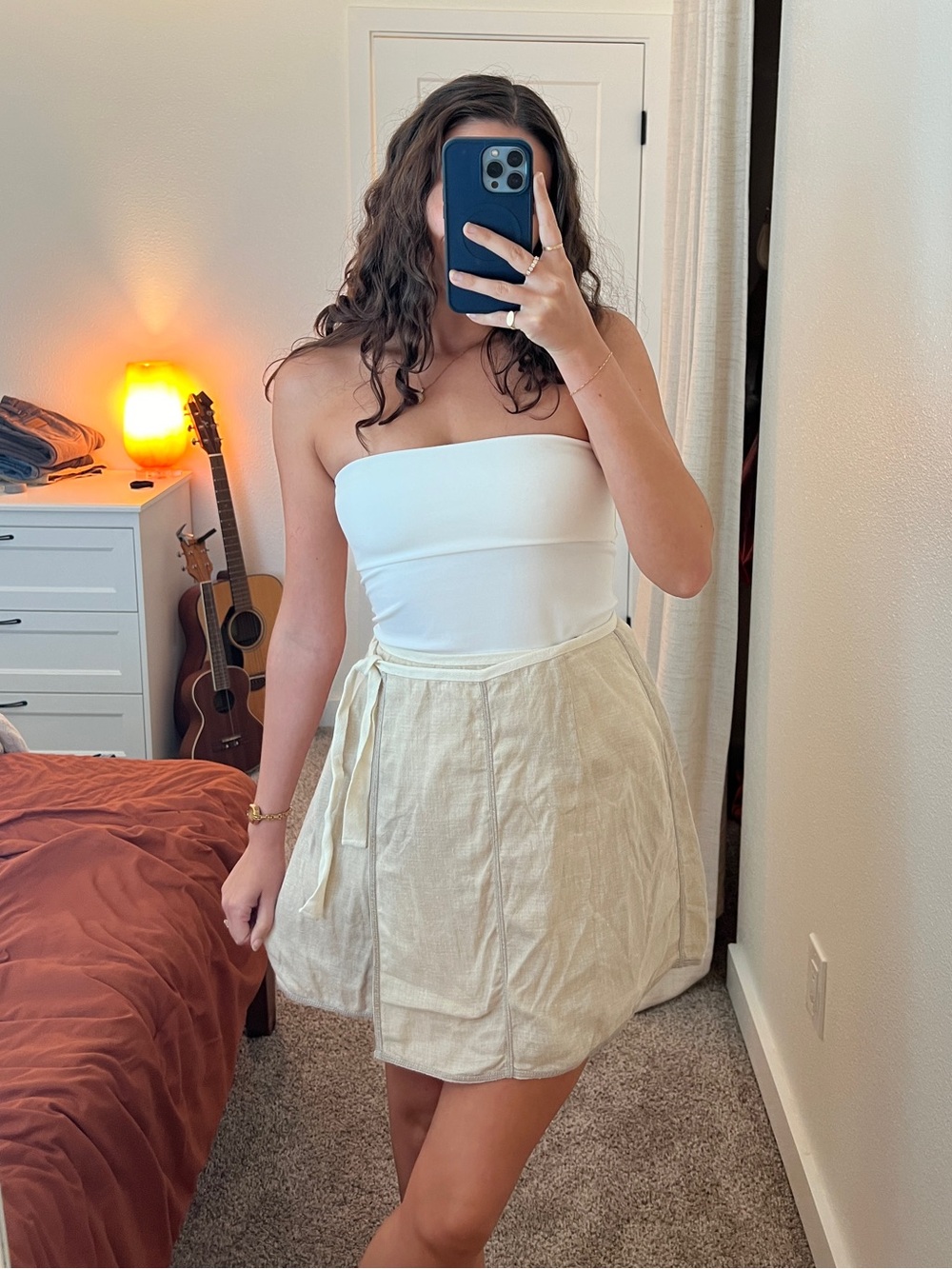GAP 100% Linen Wrap Skirt